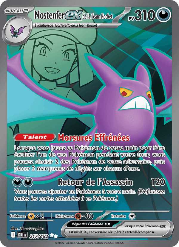 Nostenfer-ex de la Team Rocket, carte 217 de Rivalités Destinées