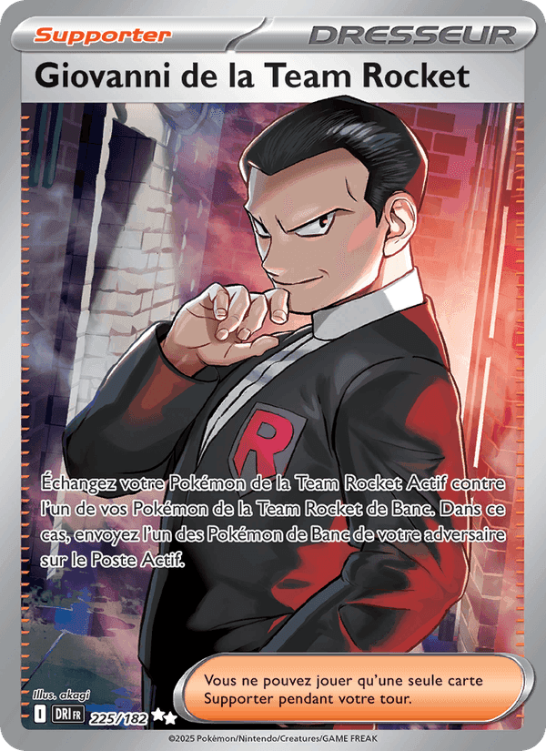 Giovanni de la Team Rocket, carte 225 de Rivalités Destinées
