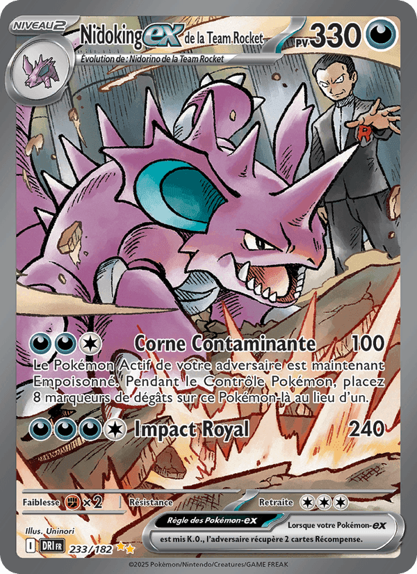 Rivalités Destinées の 233 番、Nidoking-ex de la Team Rocket