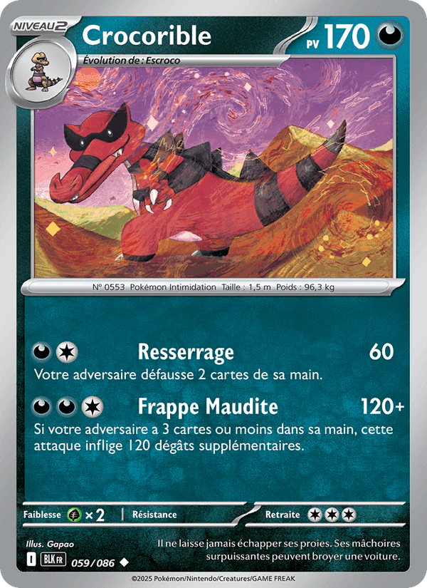 Crocorible, carta 059 de Foudre Noire