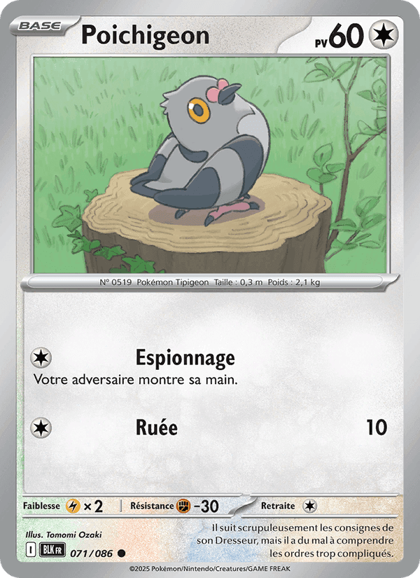 Poichigeon, carte 071 de Foudre Noire