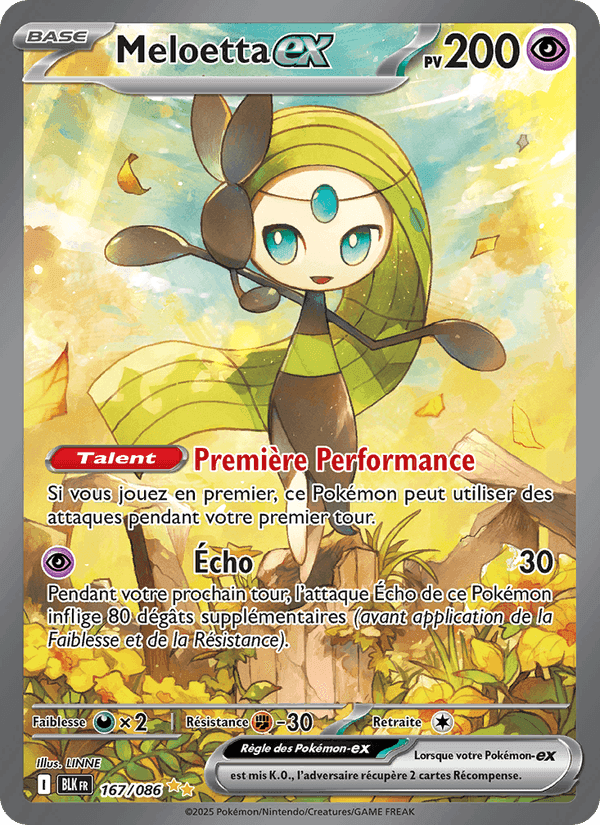 Meloetta-ex, carte 167 de Foudre Noire