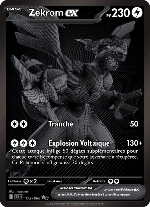 Zekrom-ex, carte 172 de Foudre Noire