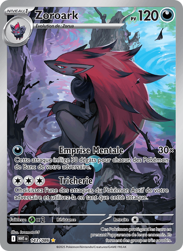 Zoroark, carte 143 de Flamme Blanche