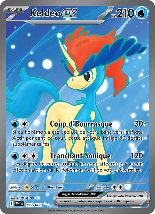 Keldeo-ex, card 159 from Flamme Blanche