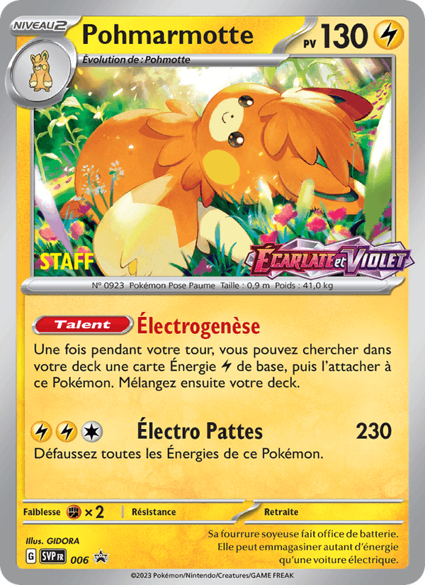 Pohmarmotte, carte 006 de SVP Black Star Promos