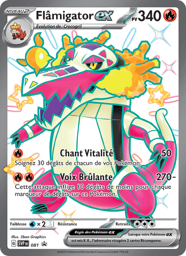 Flâmigator-ex, carte 081 de SVP Black Star Promos