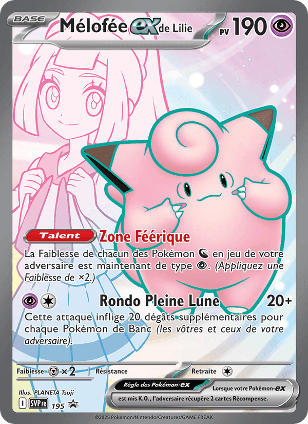 Mélofée-ex de Lilie, carte 195 de SVP Black Star Promos
