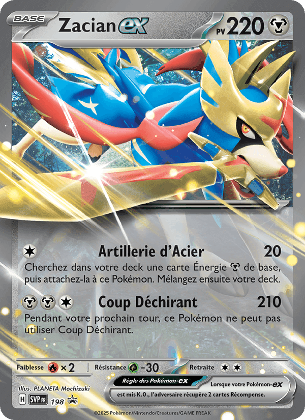 Zacian-ex, carte 198 de SVP Black Star Promos