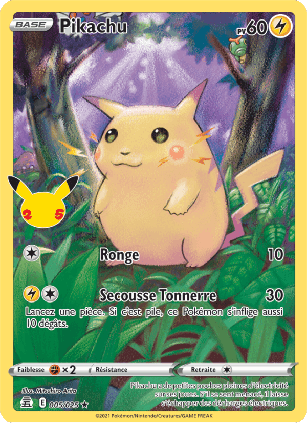 Pikachu, carte 5 de Célébrations