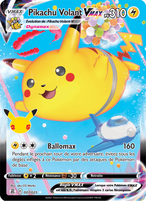 Pikachu Volant VMAX, carte 7 de Célébrations