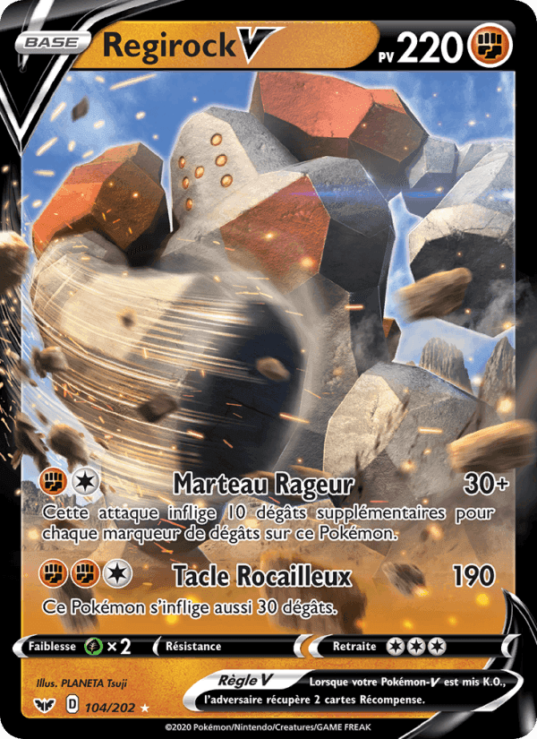 Regirock V, carte 104 de Épée et Bouclier