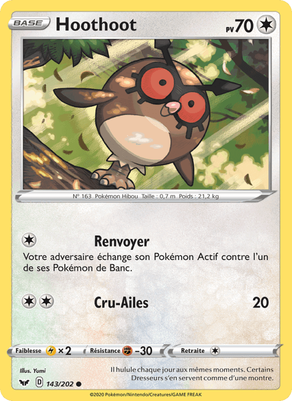 Hoothoot, carte 143 de Épée et Bouclier