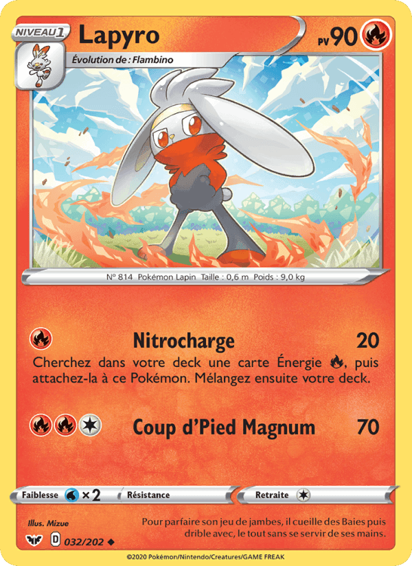 Lapyro, card 32 from Épée et Bouclier