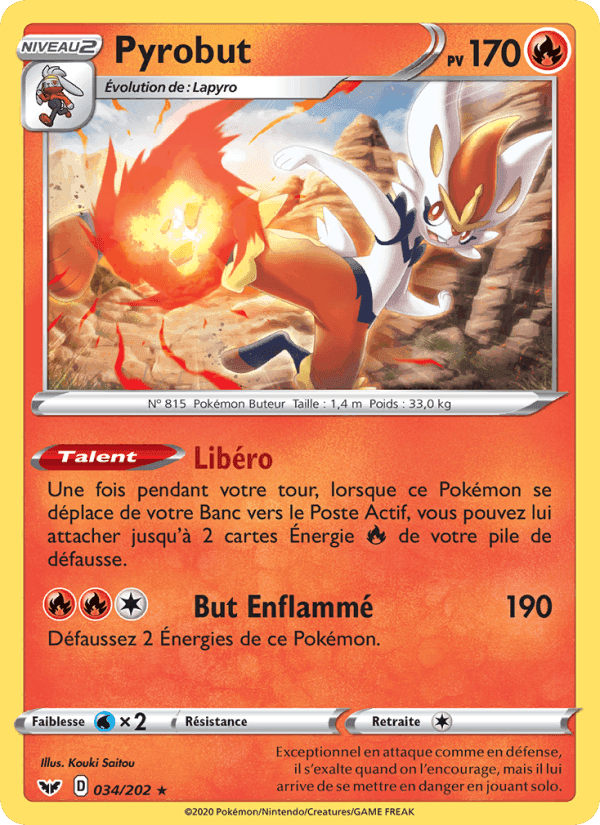 Pyrobut, card 34 from Épée et Bouclier