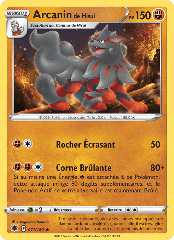 Arcanin de Hisui, card 071 from Astres Radieux