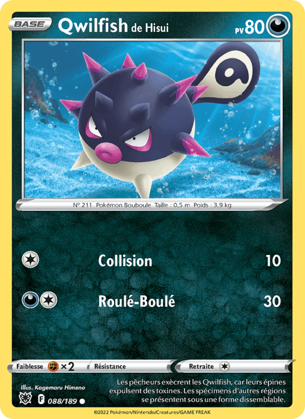 Qwilfish de Hisui, carte 088 de Astres Radieux
