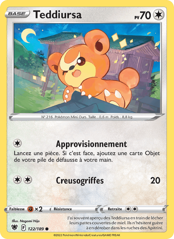 Teddiursa, carte 122 de Astres Radieux