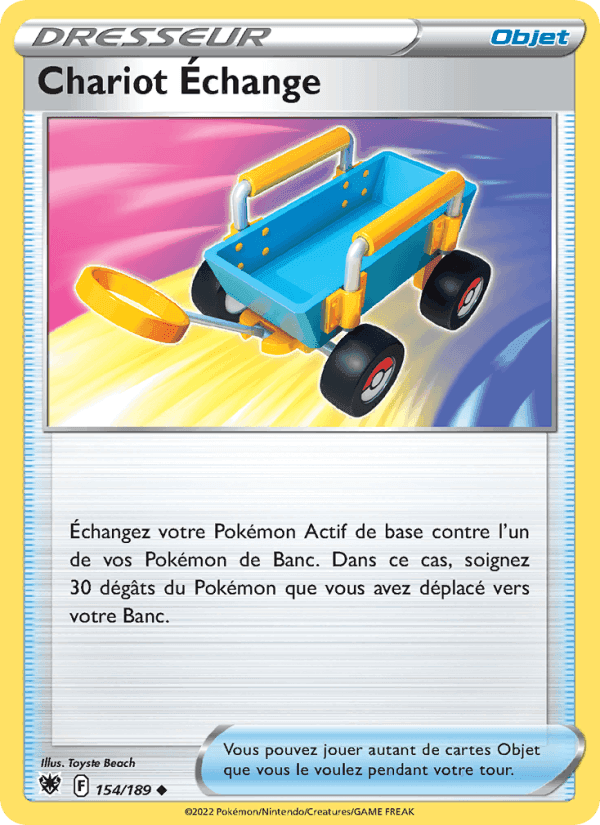Chariot Échange, card 154 from Astres Radieux