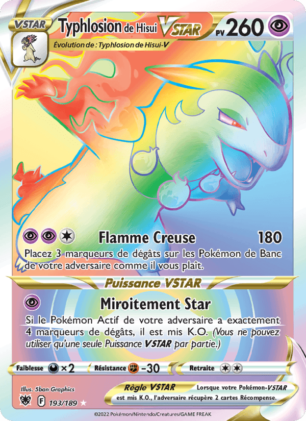 Typhlosion de Hisui VSTAR, card 193 from Astres Radieux