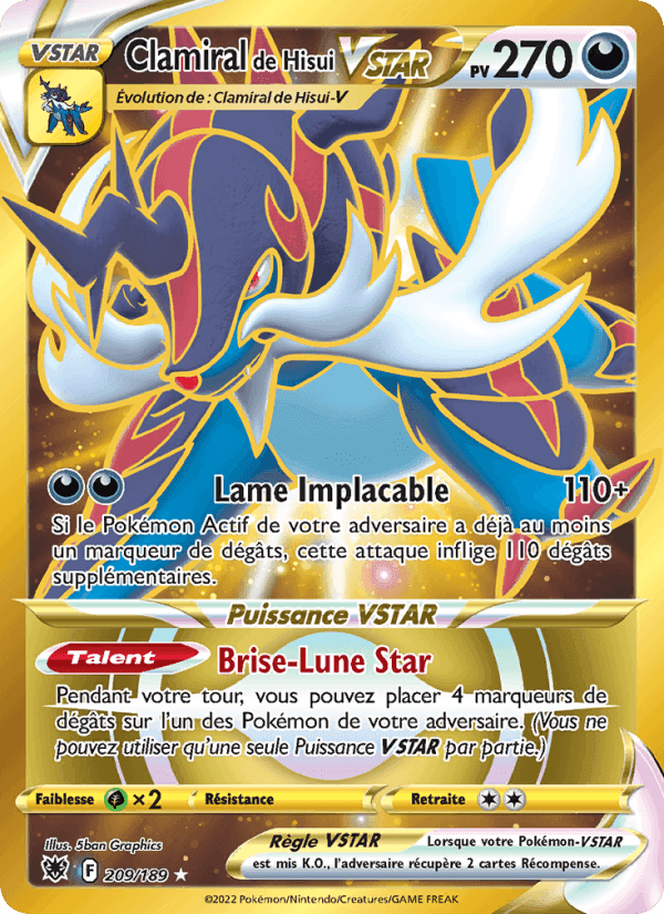 Clamiral de Hisui VSTAR, carte 209 de Astres Radieux