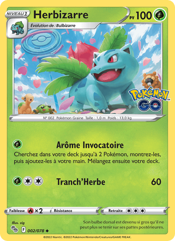 Herbizarre, carta 002 di Pokémon GO