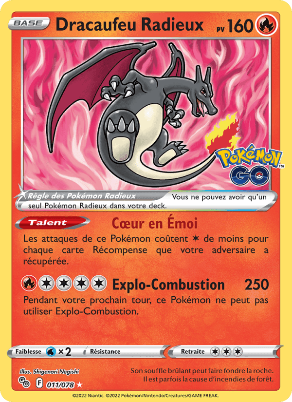 Pokémon GO の 011 番、Dracaufeu Radieux