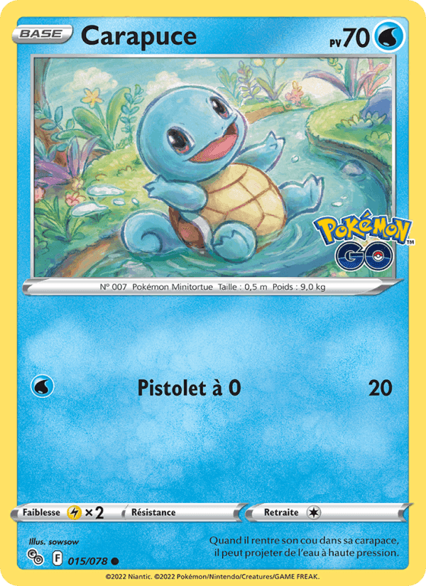 Carapuce, card 015 from Pokémon GO