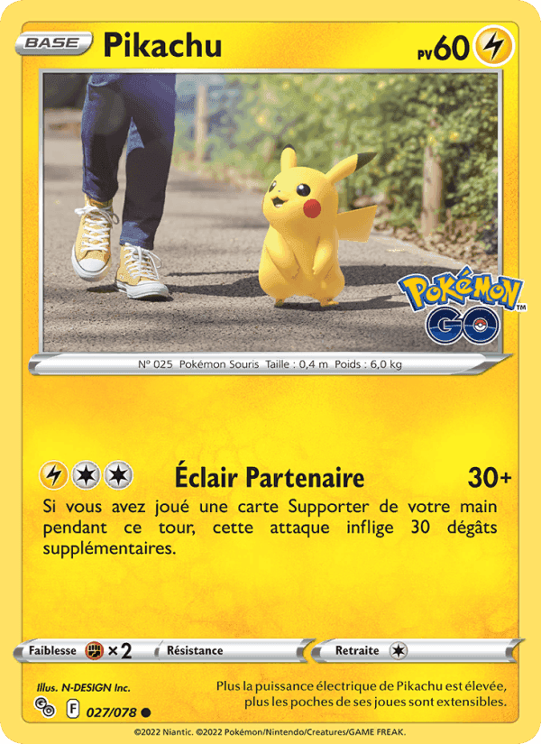 Pikachu, carta 027 di Pokémon GO