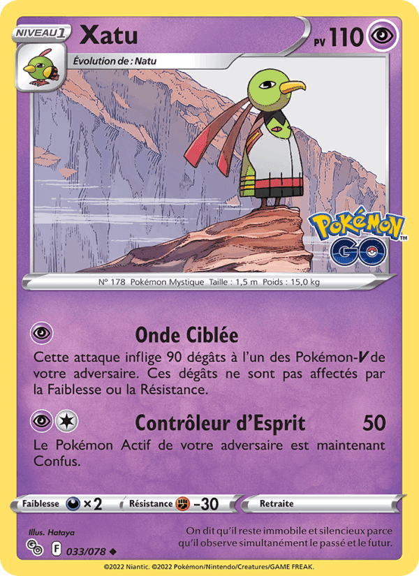 Xatu, card 033 from Pokémon GO