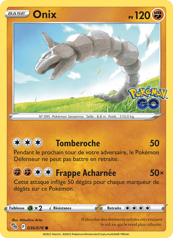 Onix, carta 036 di Pokémon GO
