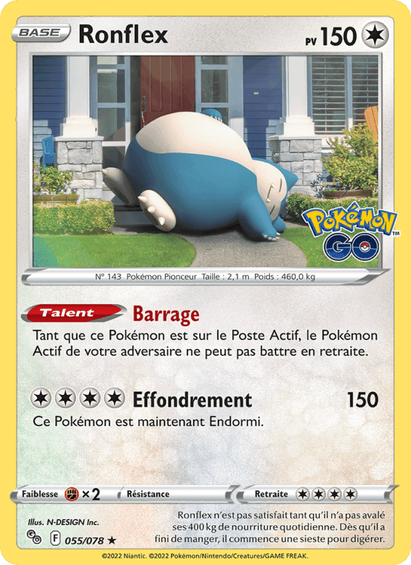 Ronflex, carta 055 di Pokémon GO