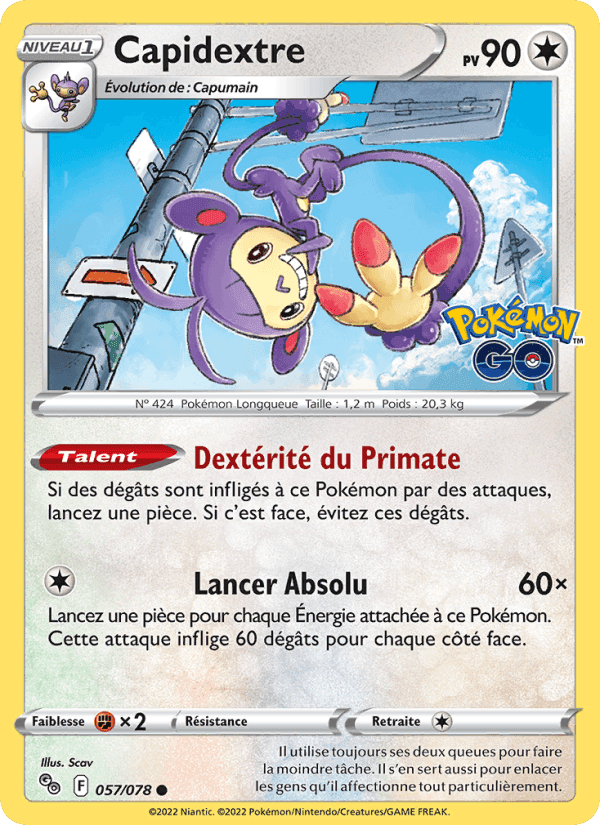 Capidextre, card 057 from Pokémon GO