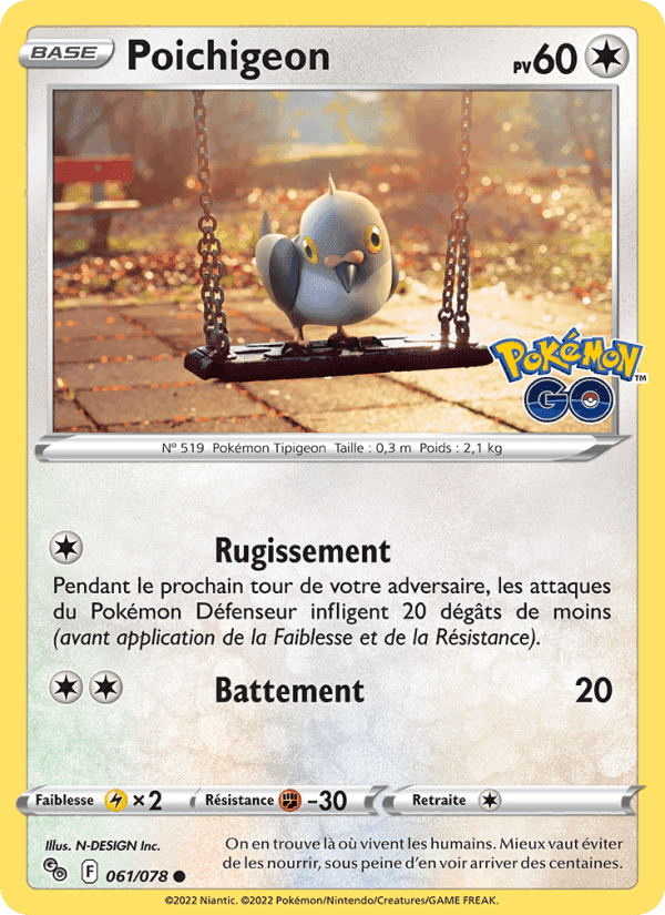 Poichigeon, carte 061 de Pokémon GO