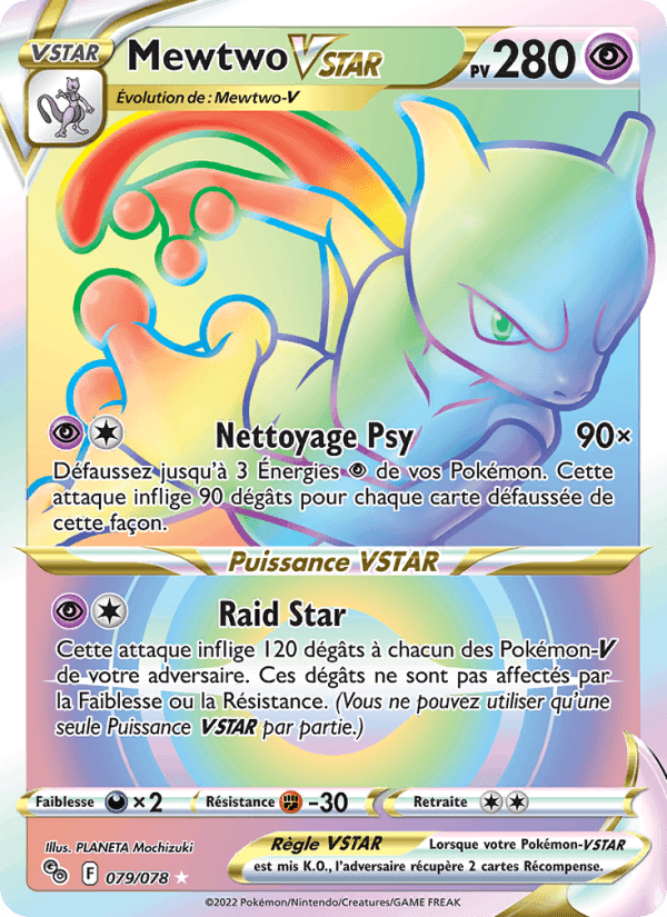 Mewtwo VSTAR, carte 079 de Pokémon GO