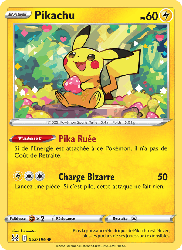 Pikachu, carte 052 de Origine Perdue