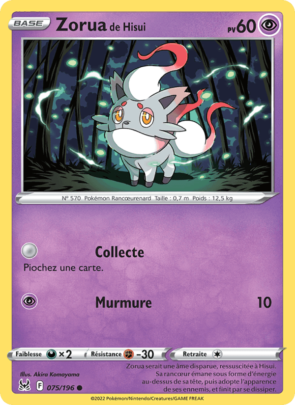 Zorua de Hisui, card 075 from Origine Perdue