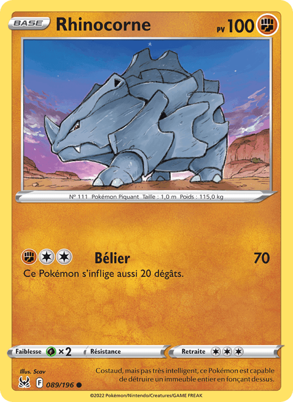 Rhinocorne, card 089 from Origine Perdue
