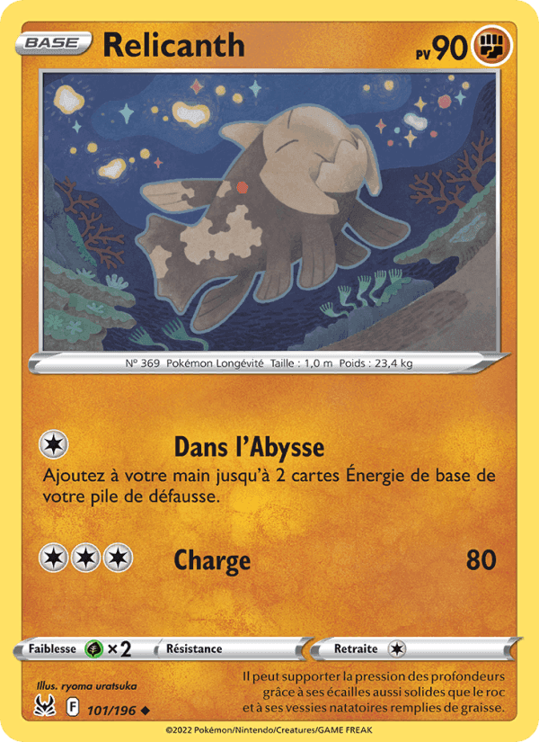Relicanth, carte 101 de Origine Perdue