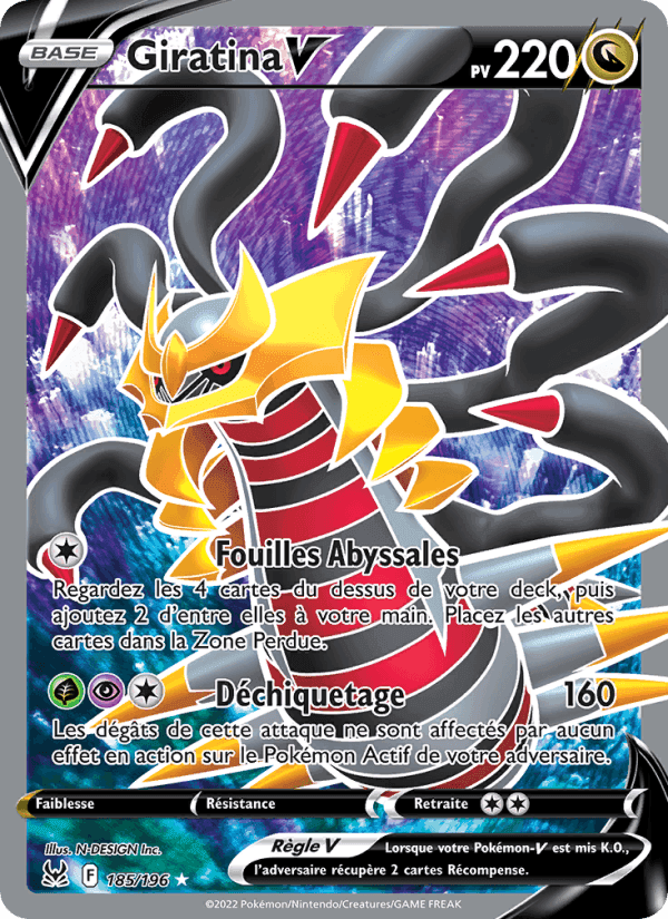 Giratina V, carte 185 de Origine Perdue