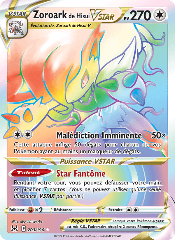 Zoroark de Hisui VSTAR, card 203 from Origine Perdue