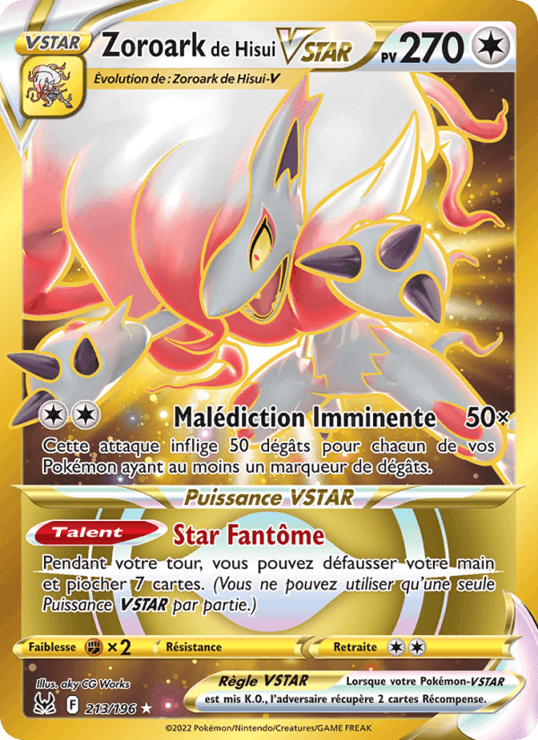 Zoroark de Hisui VSTAR, card 213 from Origine Perdue
