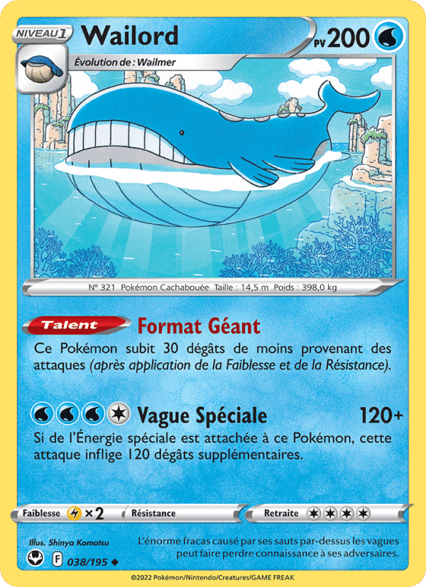 Wailord, card 038 from Tempête Argentée