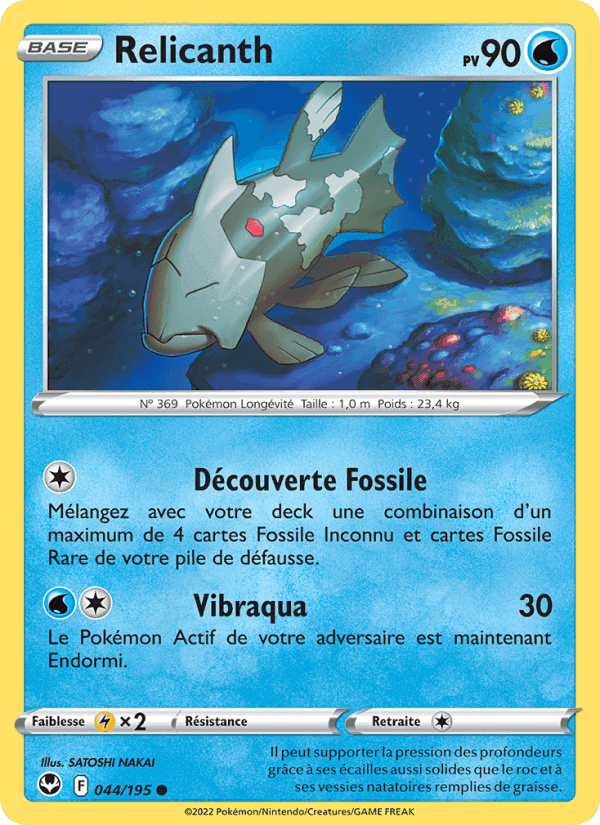 Relicanth, carte 044 de Tempête Argentée
