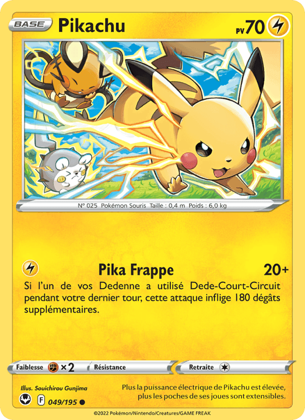 Pikachu, carta 049 de Tempête Argentée