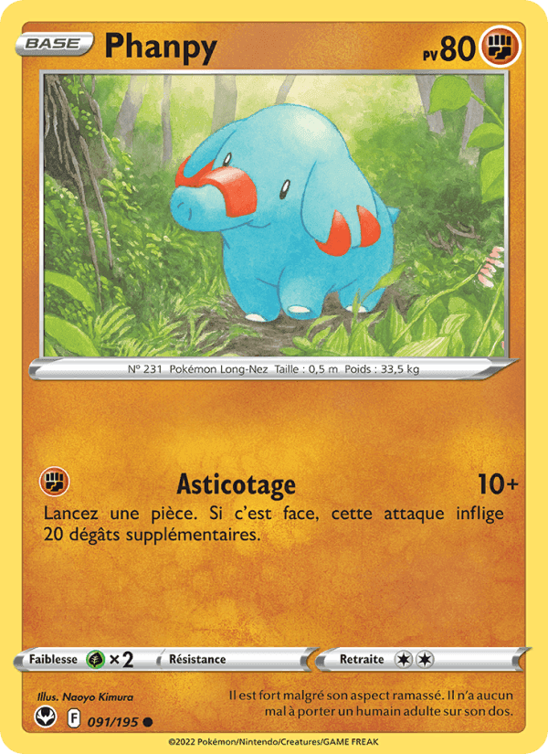 Phanpy, carte 091 de Tempête Argentée