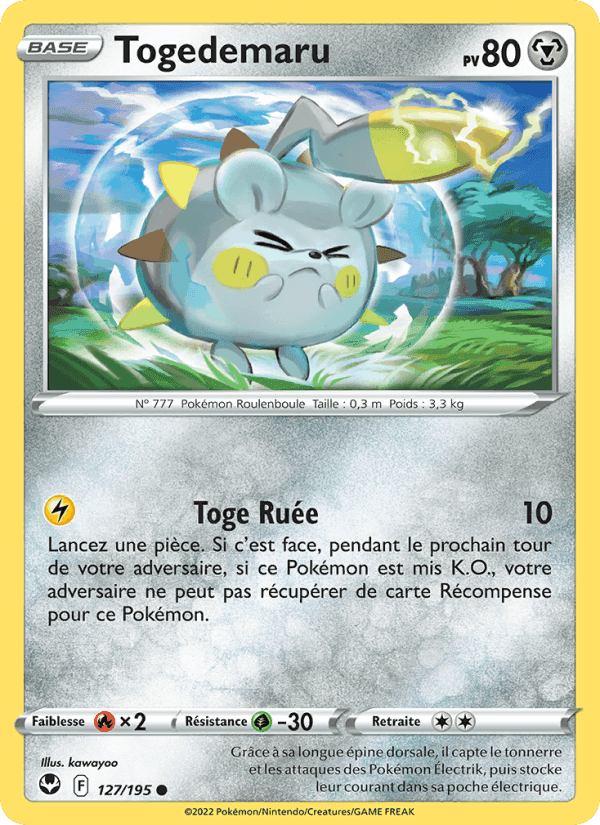 Togedemaru, card 127 from Tempête Argentée