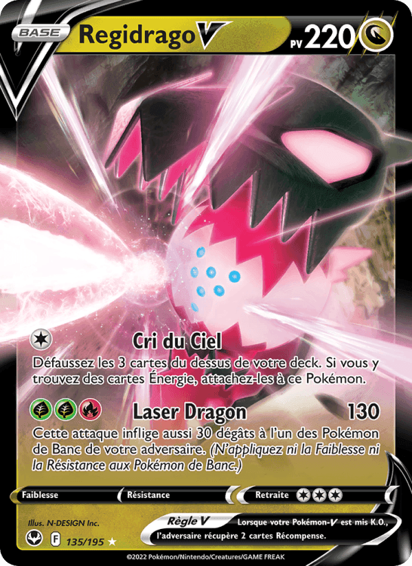 Regidrago V, card 135 from Tempête Argentée
