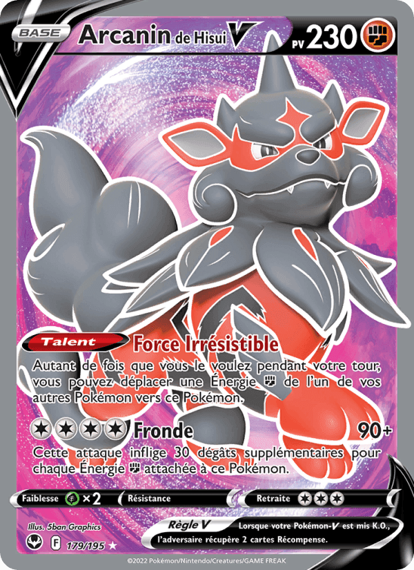 Arcanin de Hisui V, card 179 from Tempête Argentée