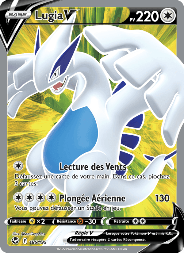 Lugia V, carte 185 de Tempête Argentée